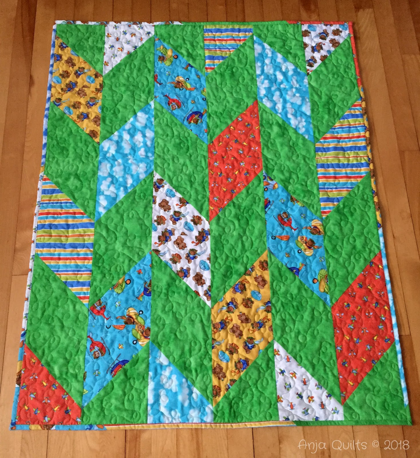 Anja Quilts TGIFF Fletcher Baby Quilt