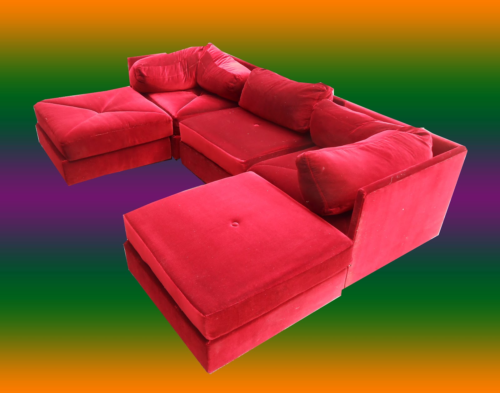 Uhuru Furniture & Collectibles 5Piece Crushed Velvet Modular