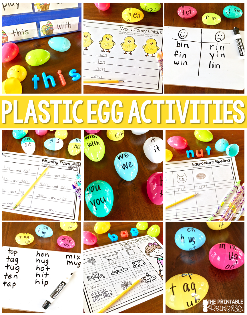 The Printable Princess Easter Egg Literacy Activities for Kindergarten