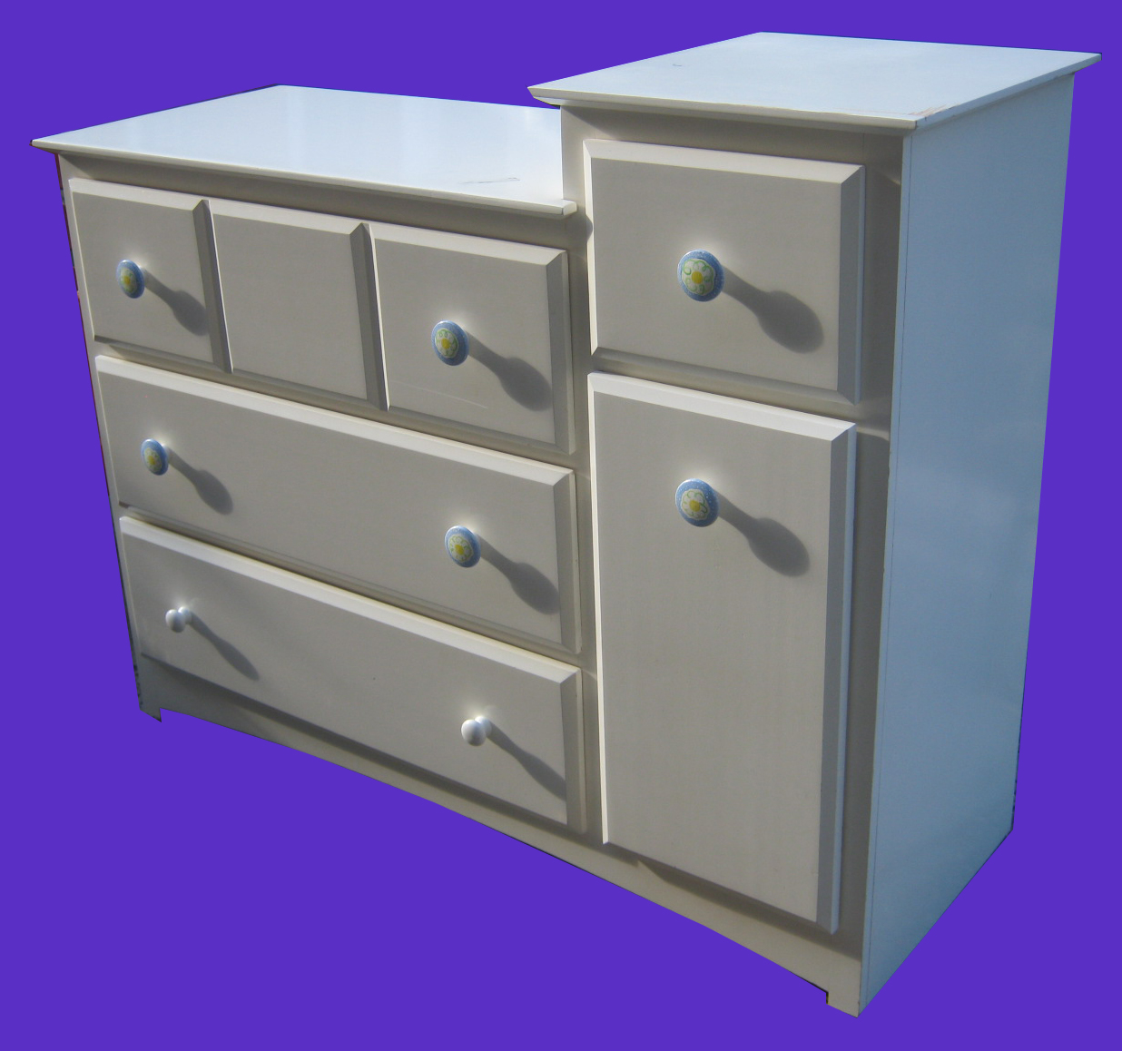 Uhuru Furniture & Collectibles White Lshaped Dresser SOLD