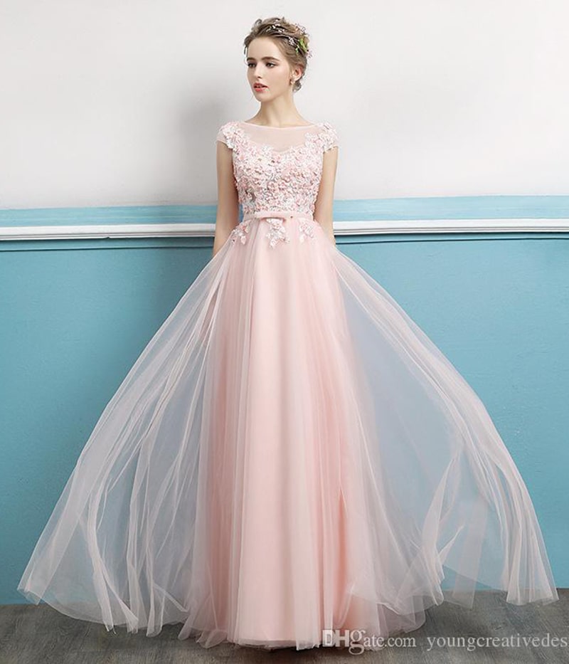 The new long slim pink elegant ladies dinner gowns hosted by the annual party evening dress, free shipping 