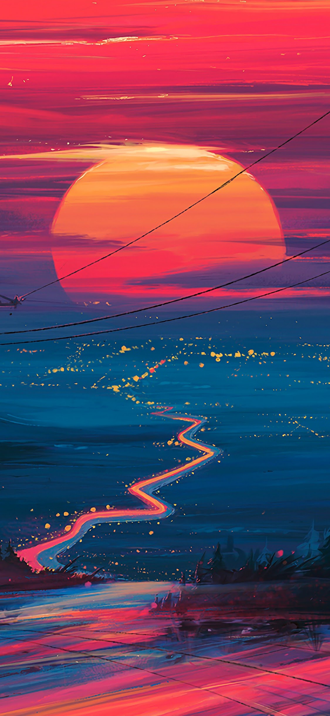 Sunset Horizon Scenery Landscape Art 4k Wallpaper 178