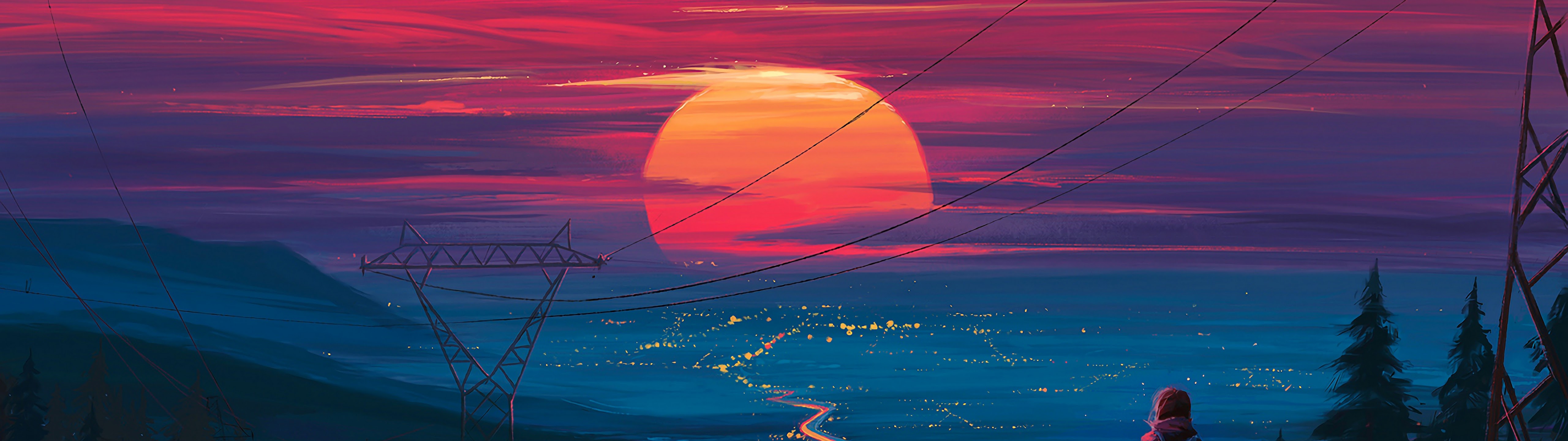 Sunset Horizon Scenery Landscape Art 4k Wallpaper 178