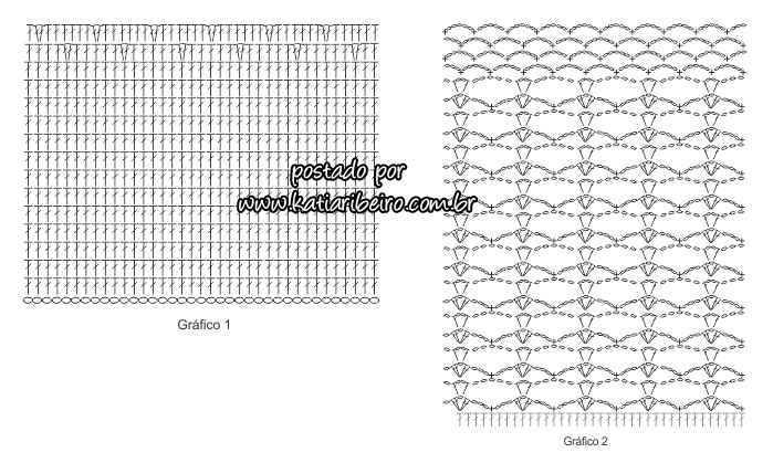 saias longas de croche com graficos e receitas