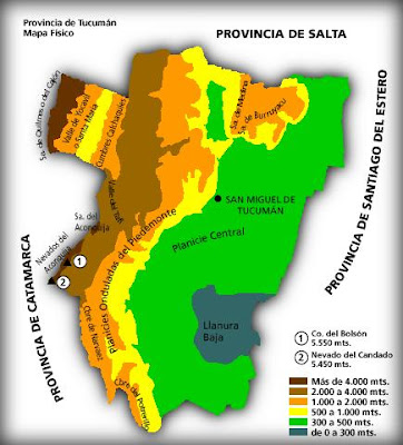 Tucumán Mapa Fisico