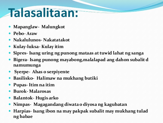 talasalitaan sa florante at laura - philippin news collections