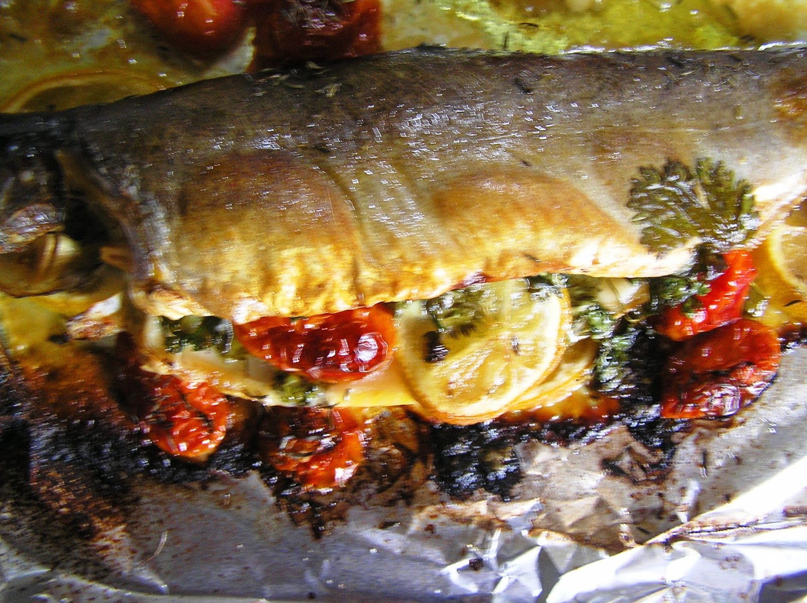 The Melting Pot Roasted Whole Fish with Vermouth and Tomatoes