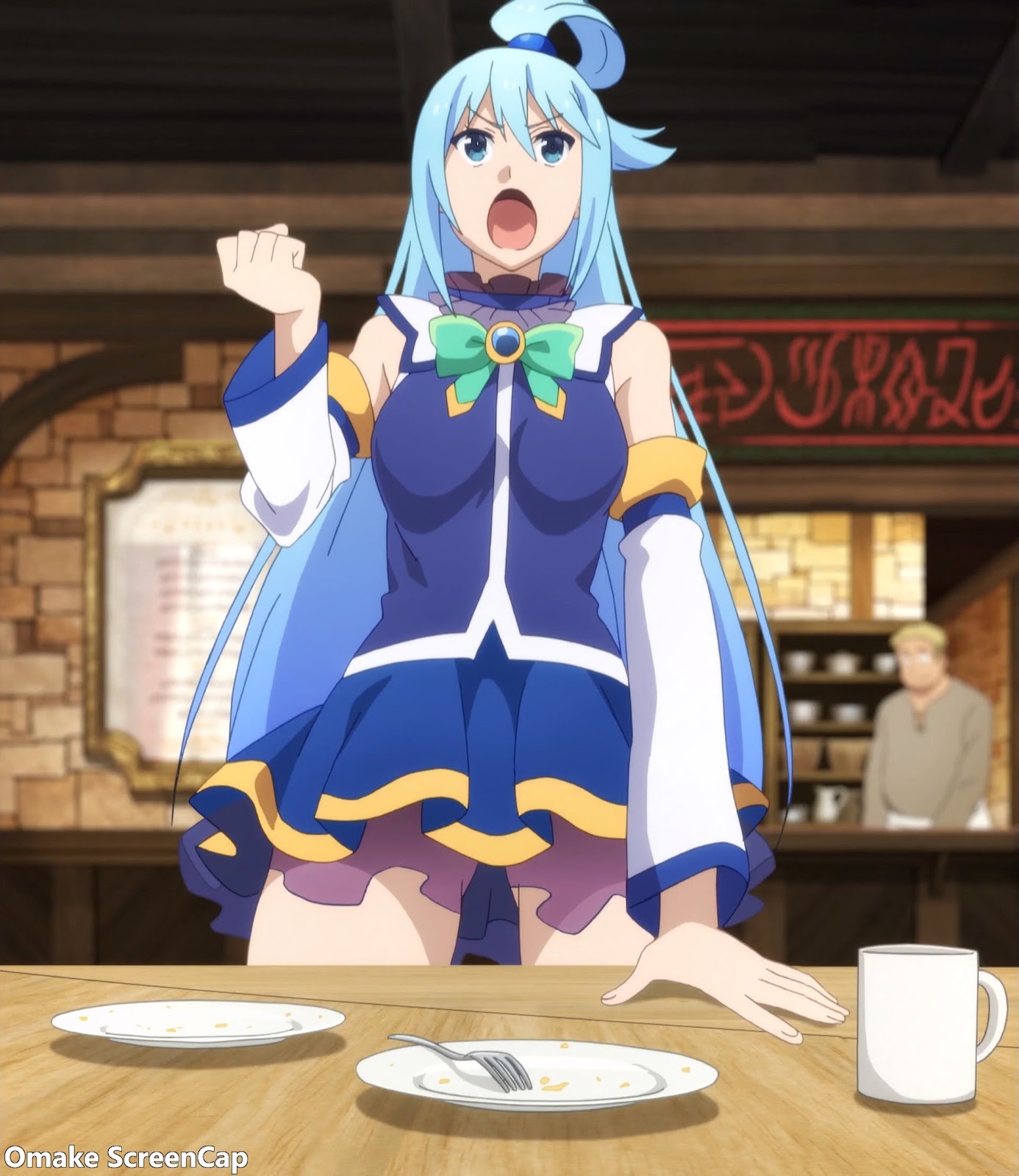 At breakfast, Aqua decided she had to do something about the town's dr...