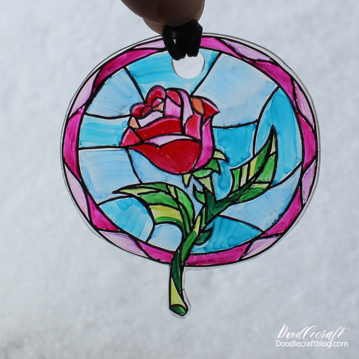 Faux Stained Glass Beauty & the Beast Rose Tutorial