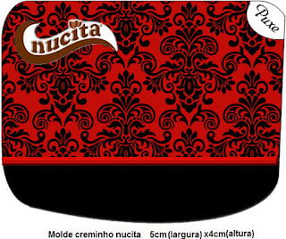 Etiquetas Nucita para Imprimir Gratis de Damasco Negro en Fondo Rojo.