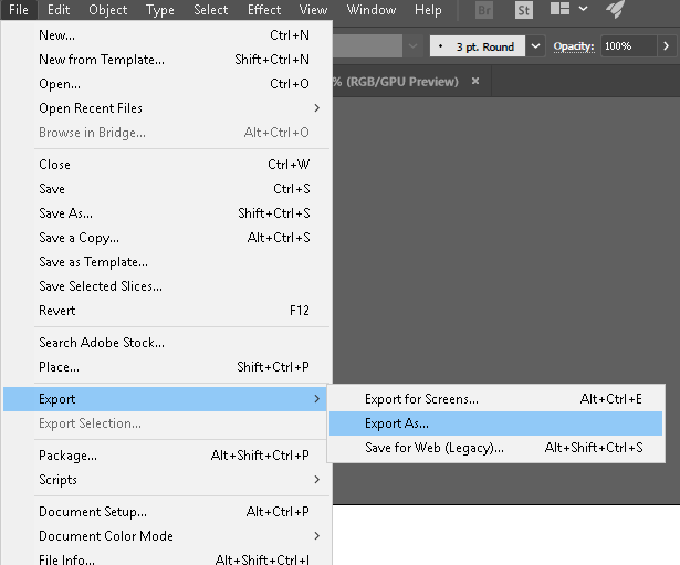 Cara mengubah format AI ke .JPG