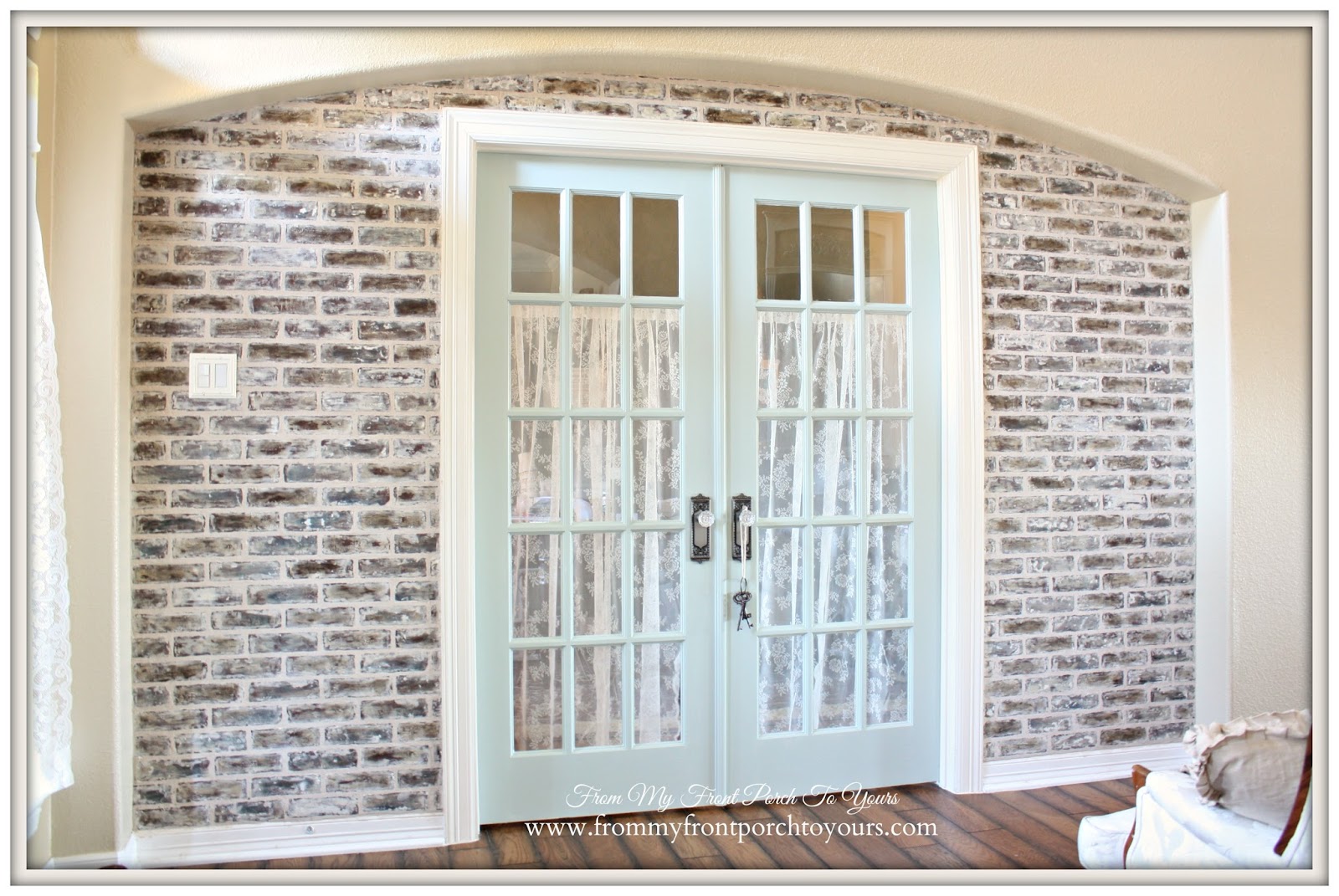 DIY Faux Brick Wall Tutorial- From My Front Porch To  Yours