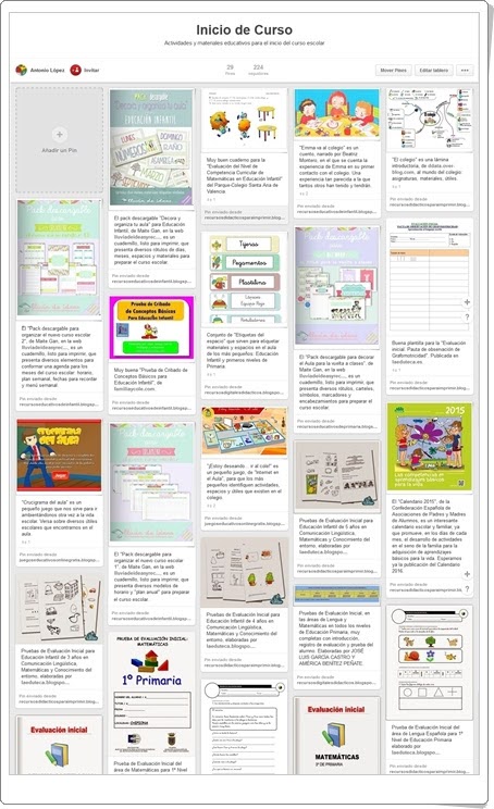Inicio de Curso: "Conjunto de actividades y materiales educativos"