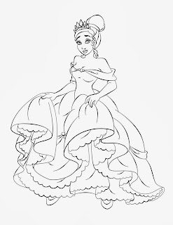 Princess Tiana and The Frog Coloring Pages