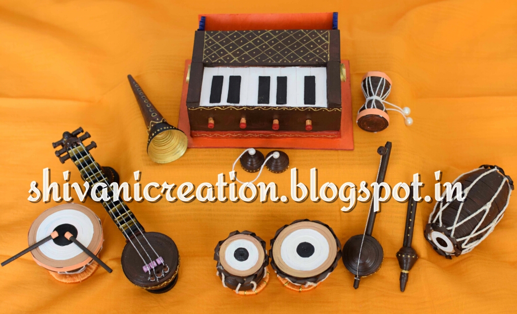 Shivani Creations Quilled Indian Musical Instruments