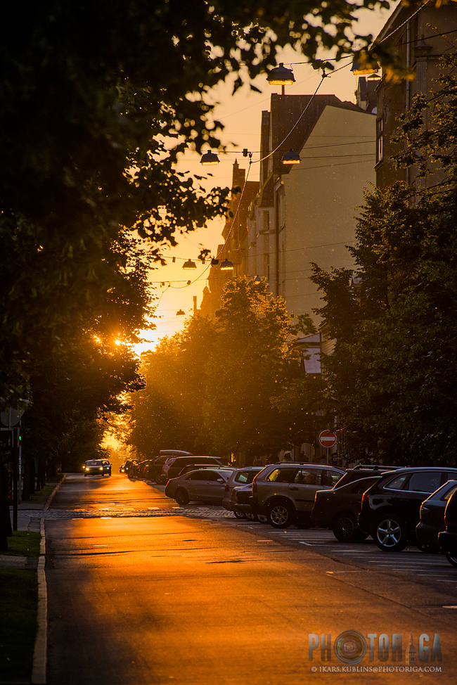 Stabu street sunset - Riga City Photos