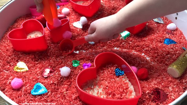 Heart Themed Sensory Play for Preschoolers