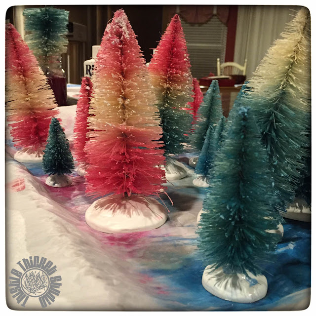 Dyed Bottle Brush Trees Tutorial by Thistle Thicket Studio. www.thistlethicketstudio.com