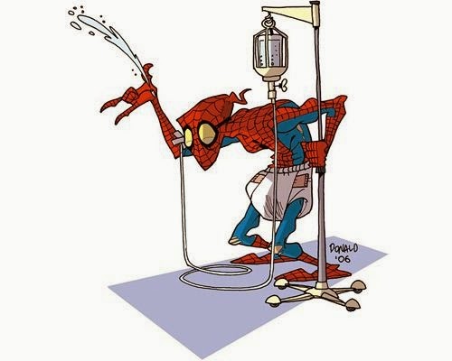 07-Spider-Man-Peter-Parker-Donald-Soffritti-Cartoon-Cartoonist-Superheroes-in-Old-Age-www-designstack-co