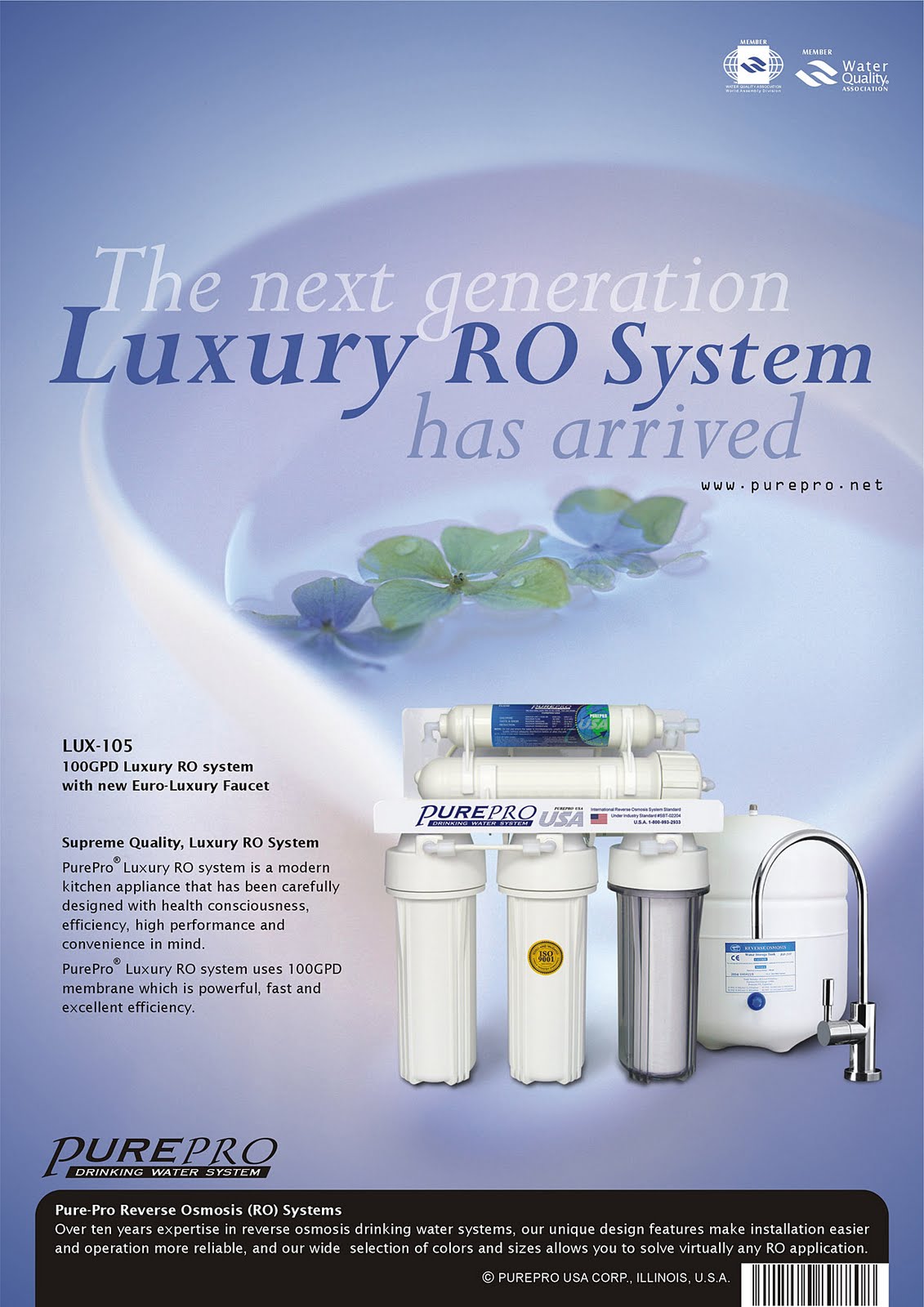 PurePro® LUX-105 Reverse Osmosis Water Filter System