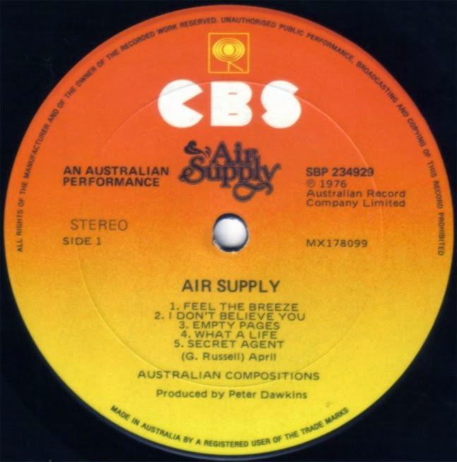 Rock On Vinyl Air Supply Selftitled (1976) plus Bonus Tracks