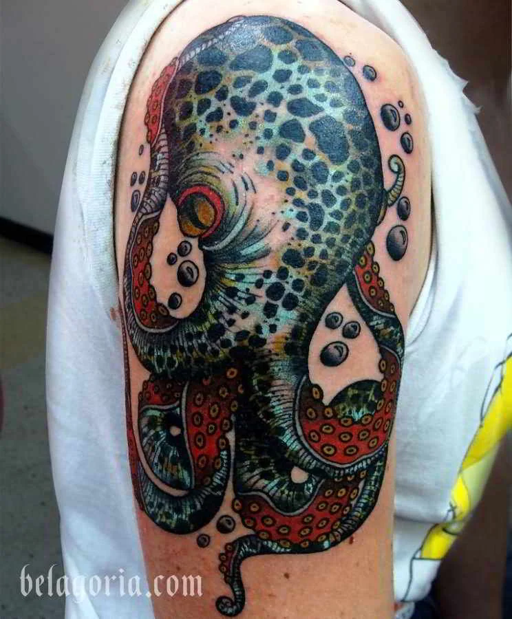 Foto de un tatuaje de Pulpo o Kraken