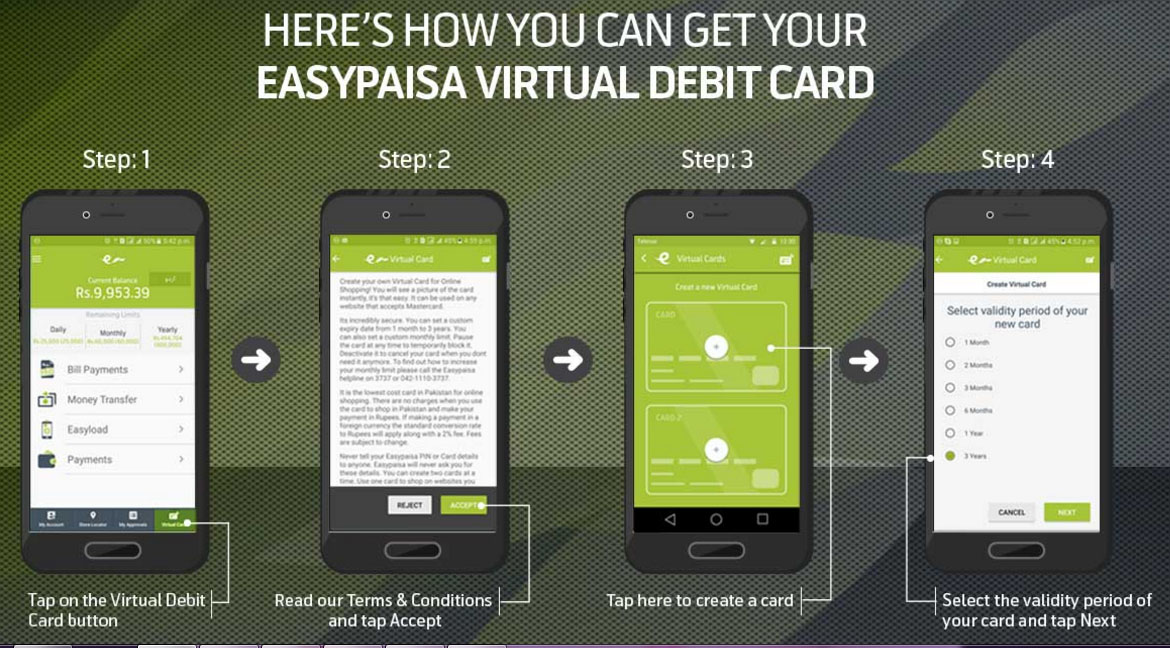 Get Your Easypaisa Virtual Debit Card For Online Payments