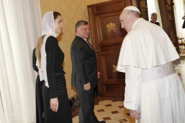 King Abdullah and Queen Rania  Meet The Pope In Vatican City 