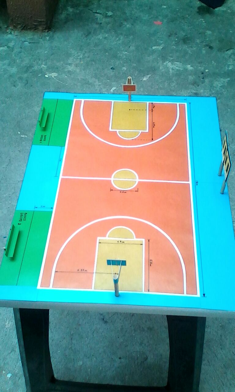 Artes Gráficas Mora (Portafolio): Maqueta escolar de Cancha de Basket