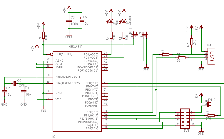 Simple Programmer AVR Your USB Circuit Diagram | Electronic Circuits