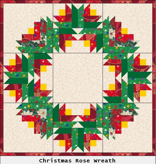 Scrapbox Quilts: Christmas Rose Wreath