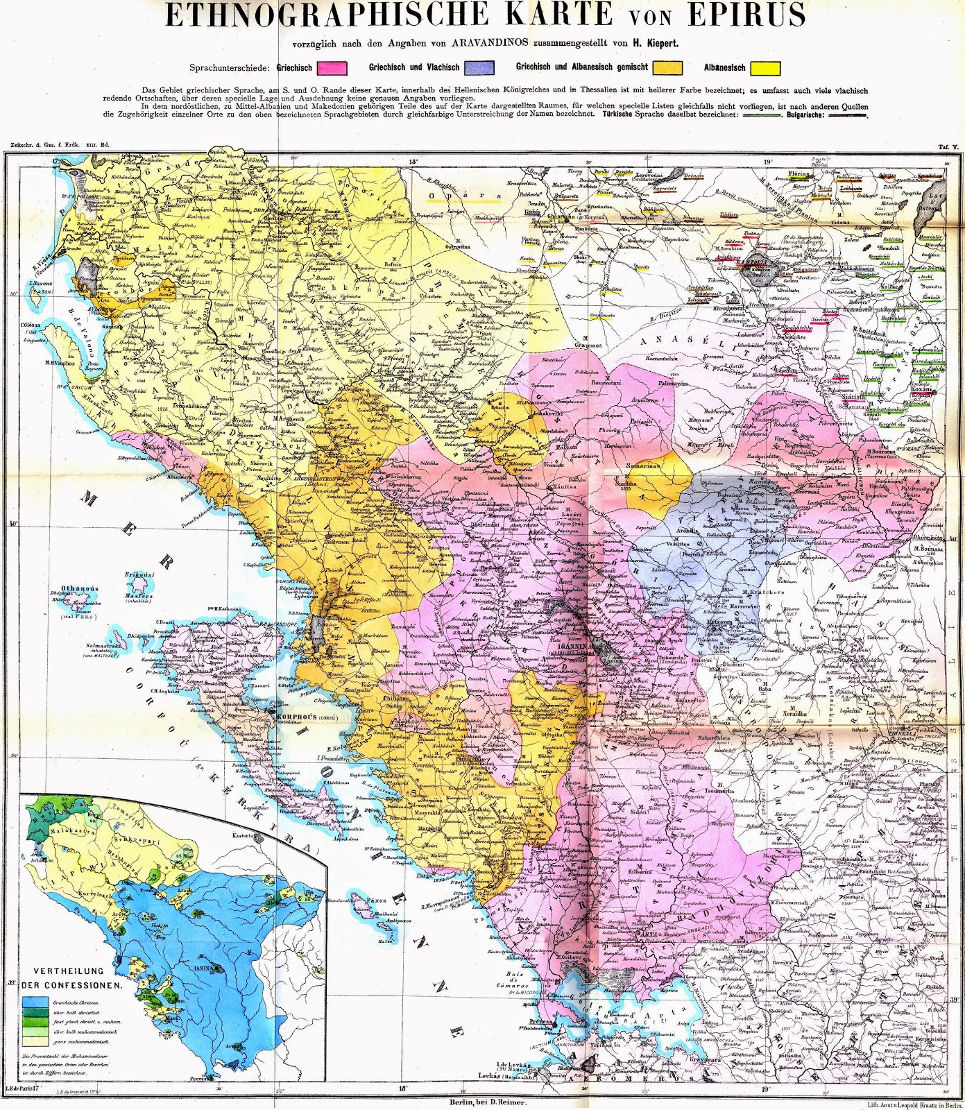 Ethnographische Karte von Epirus