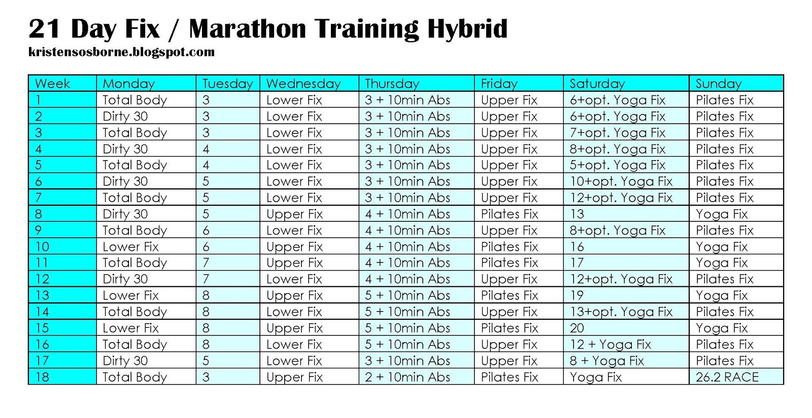 Fit Fierce Fight 21 Day Fix Marathon Hybrid Training Schedule fit-fierce-fight-21-day-fix-marathon-hybrid-training-schedule