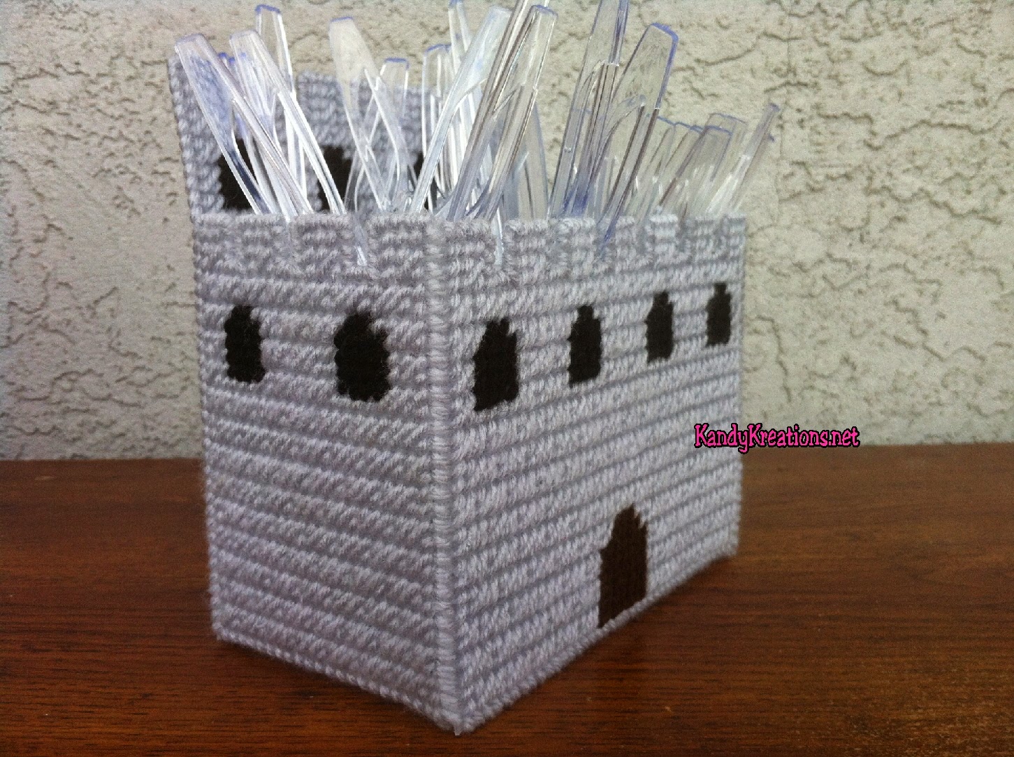 DIY Party Mom Princess Castle Silverware Holder Plastic Canvas Patterns