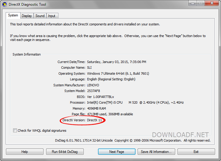microsoft directx 11 windows 7 64 bit download