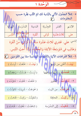8. Sınıf Arapça Meb Yayınları Çalışma Kitabı Cevapları Sayfa 18