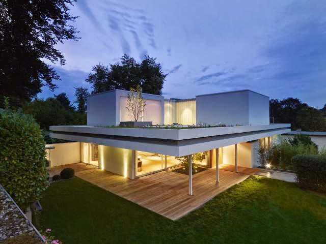 modern house with roof deck terrace