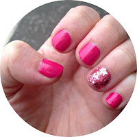 Pink Glitter Statement Manicure