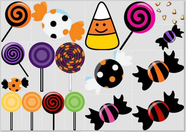 Clipart de Golosinas de Halloween. Clipart de Golosinas de Halloween.