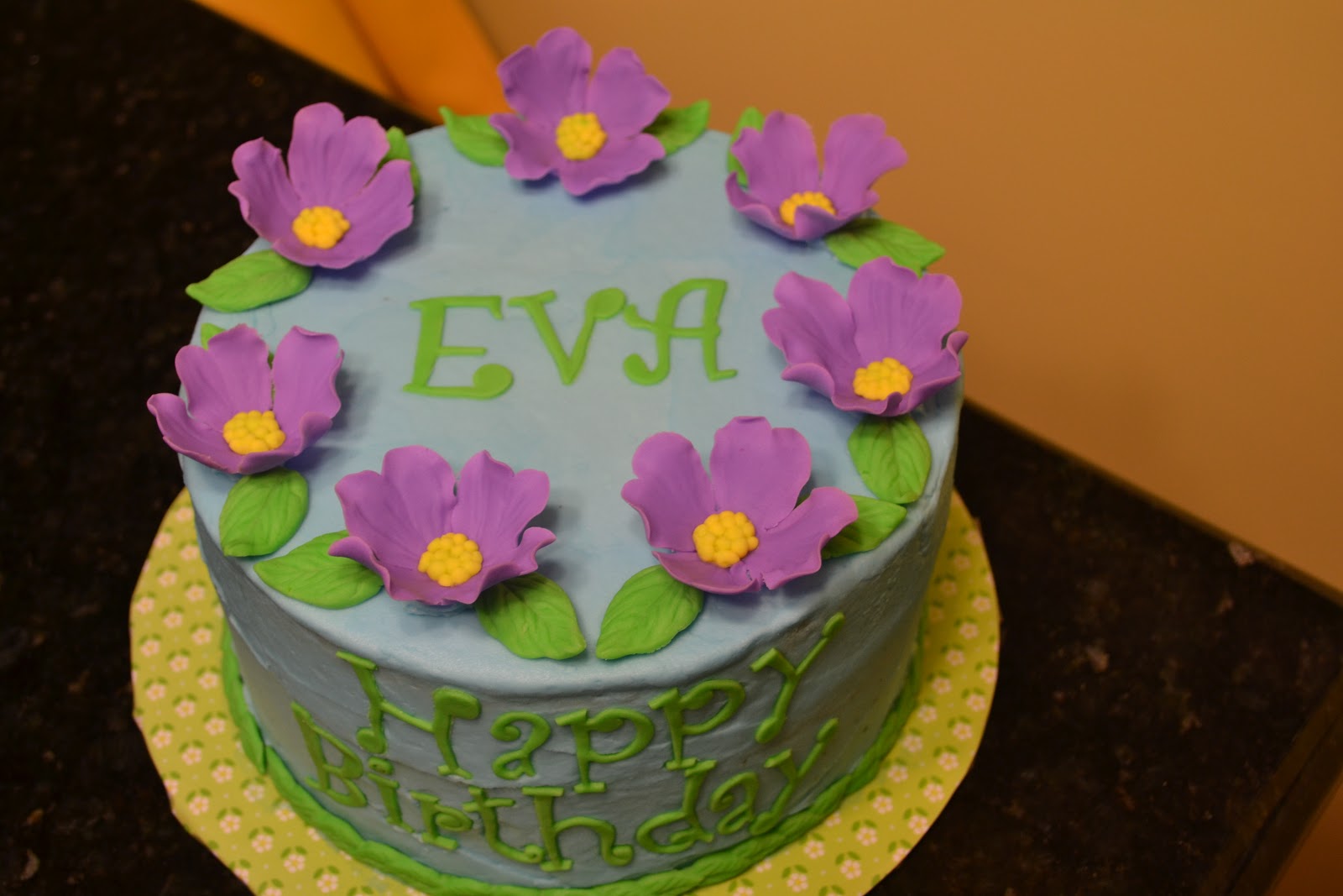 Cakes by Lala Eva's 7th birthday, purple flower cake