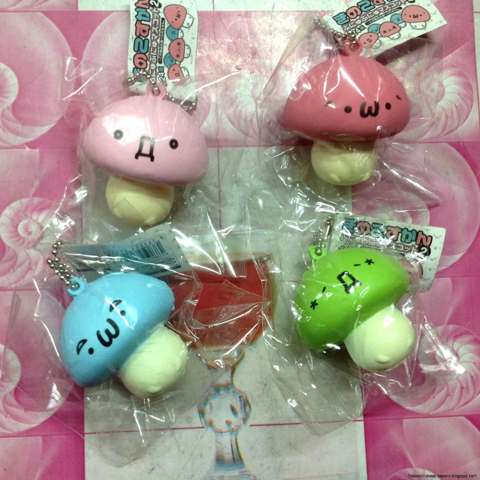 Japan licensed emotion light colored mushrooms squishy