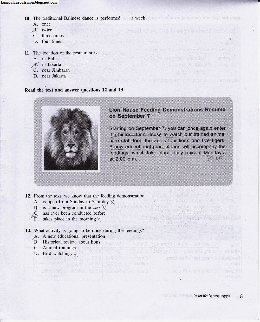 Simulasi UN Bahasa Inggris SMP 2013/2014 Kumpulan Soal Simulasi UN Bahasa Inggris SMP 2013/2014 Kumpulan Soal