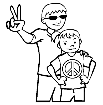 peace coloring sign pages