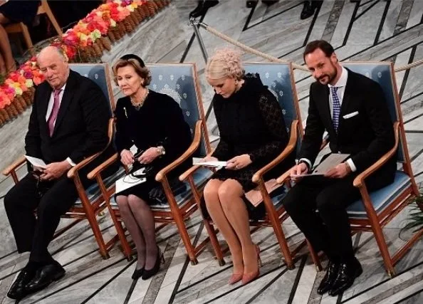 King Harald, Queen Sonja, Crown Prince Haakon and Crown Princess Mette-Marit attend the Nobel Peace Prize Award Ceremony