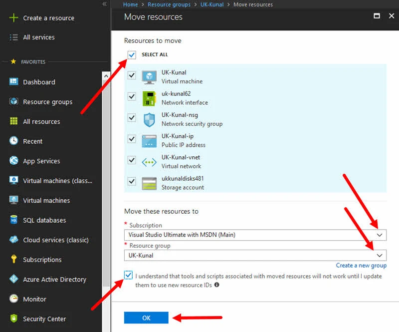 How to move #Azure Resources from one subscription to the other?