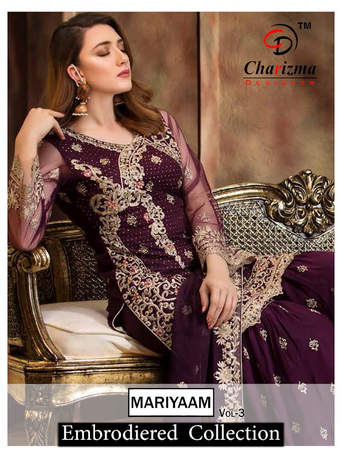 Charizma mariyaam vol 3 Embroidered Collection suits