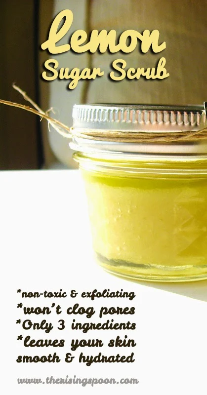 Homemade Exfoliating Lemon Sugar Scrub Recipe | www.therisingspoon.com