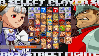 Street Fighter 30th Anniversary Collection - Street Fighter Alpha 3 Max on PSP - Character select screen