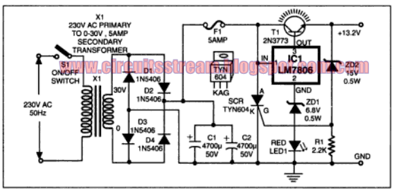 High Power Car Battary Eliminator | Electronic Circuits Diagram