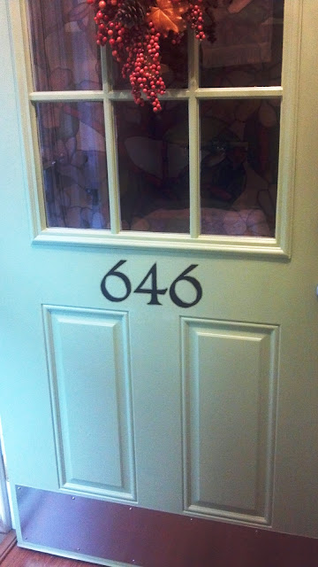 House number on door